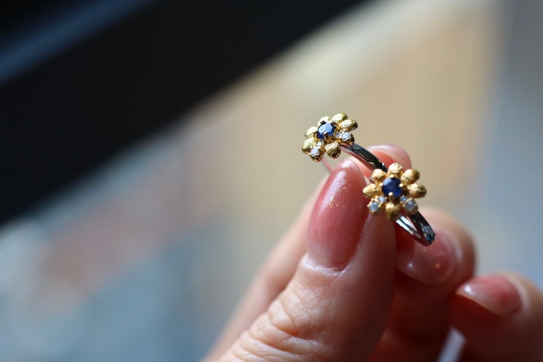 Sterling Silver Natural Sapphire Ear Clips - 3