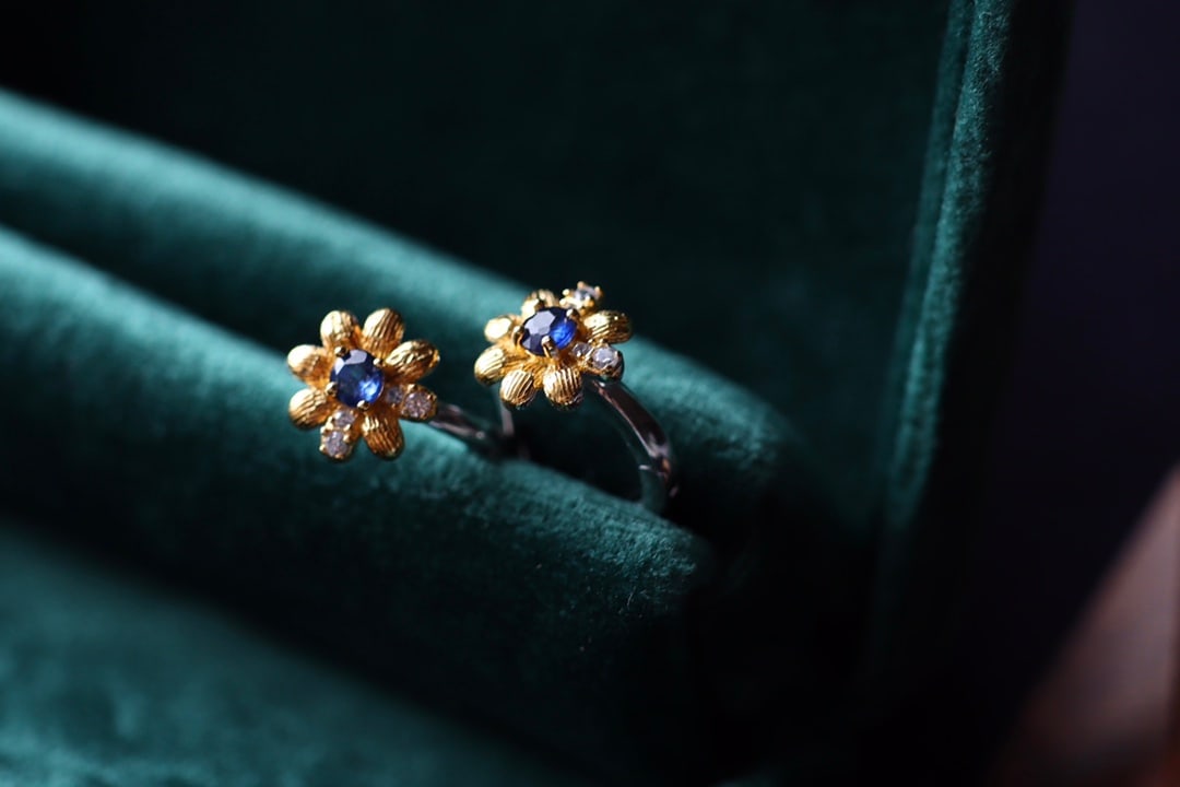 Sterling Silver Natural Sapphire Ear Clips - 6