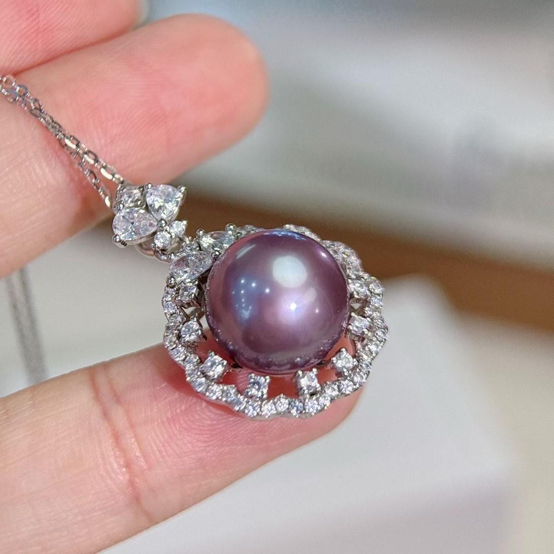 Natural Purple Edison Pearl Pendant - 6
