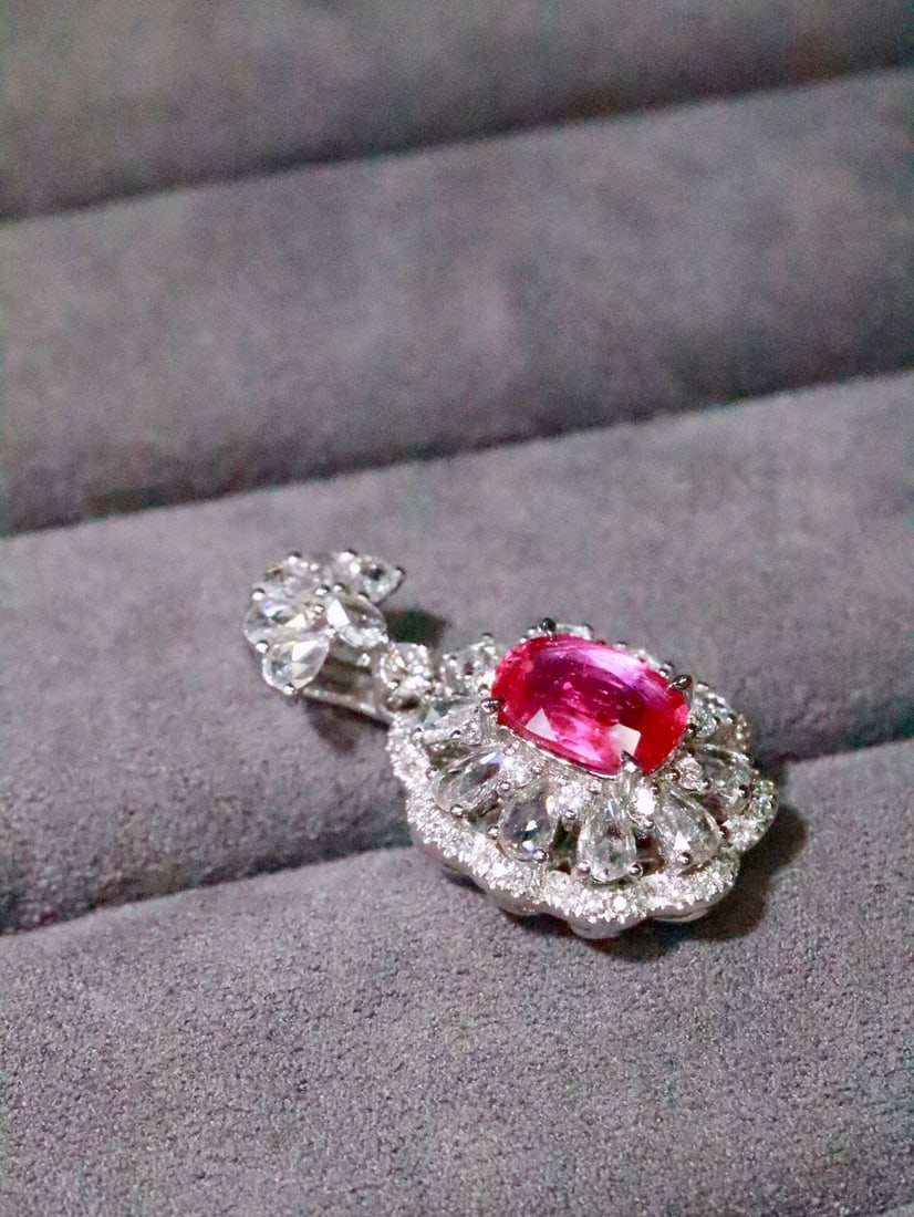 PT950 Natural Unheated Ruby Pendant - 5