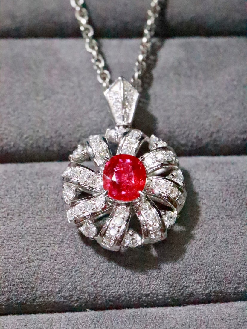 PT950 Natural Unheated Ruby Pendant - 3