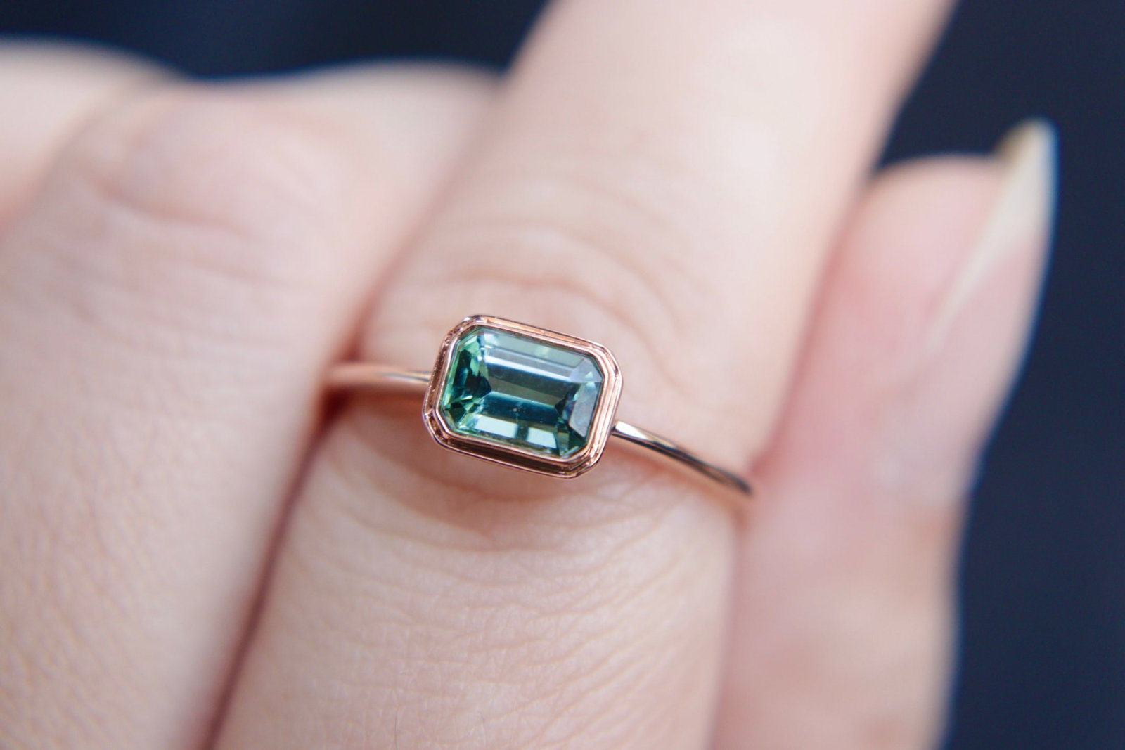 18K Gold Natural Tourmaline Ring - 2