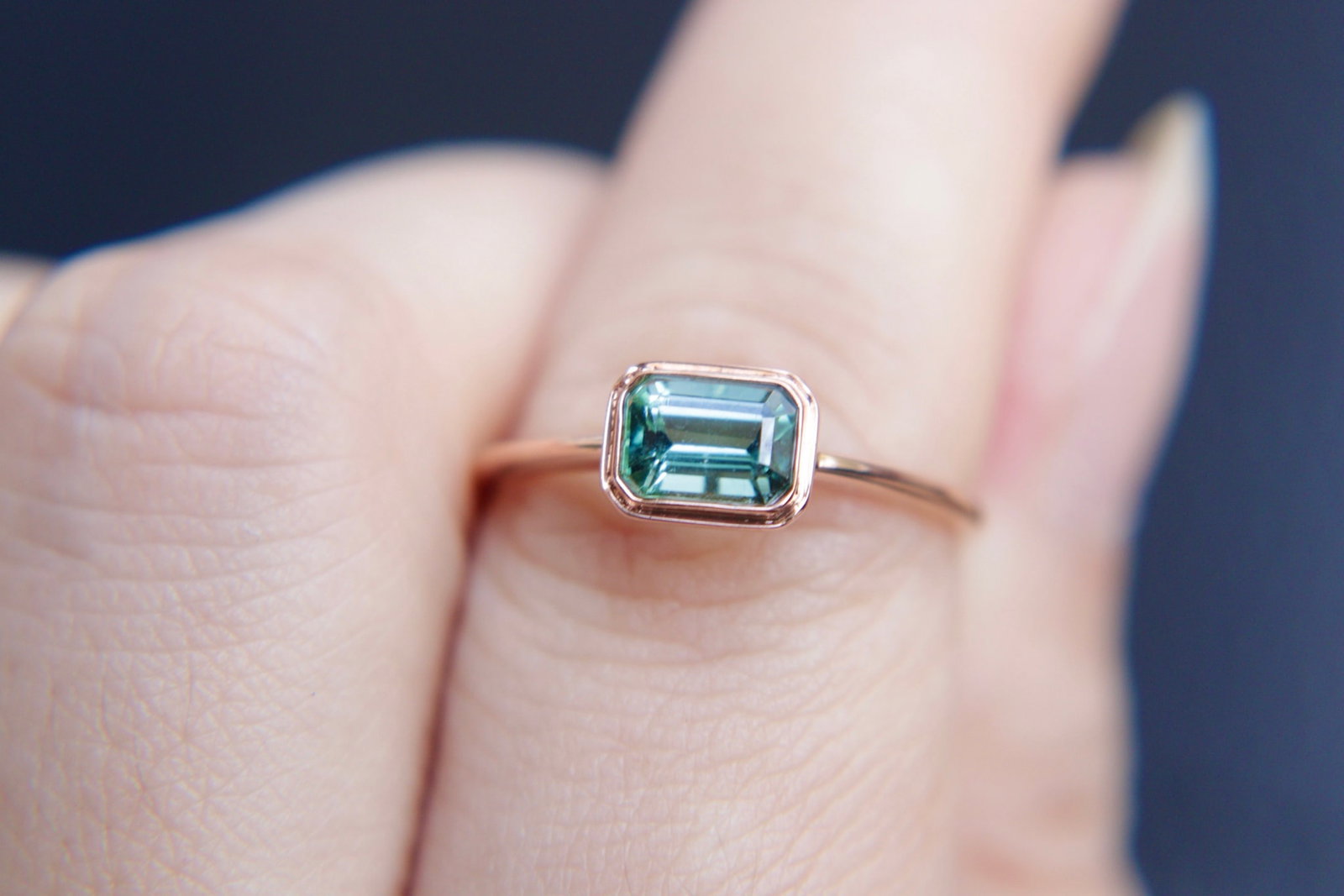 18K Gold Natural Tourmaline Ring - 7
