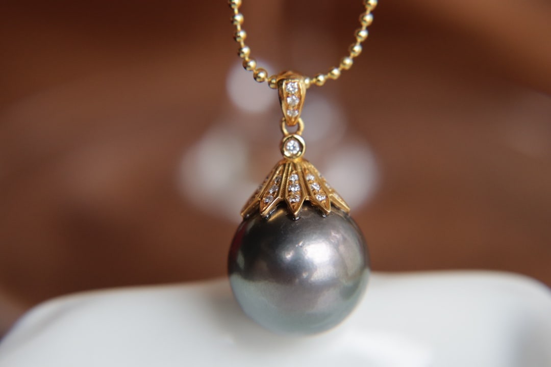 18K Gold Natural Pearl Pendant - 5