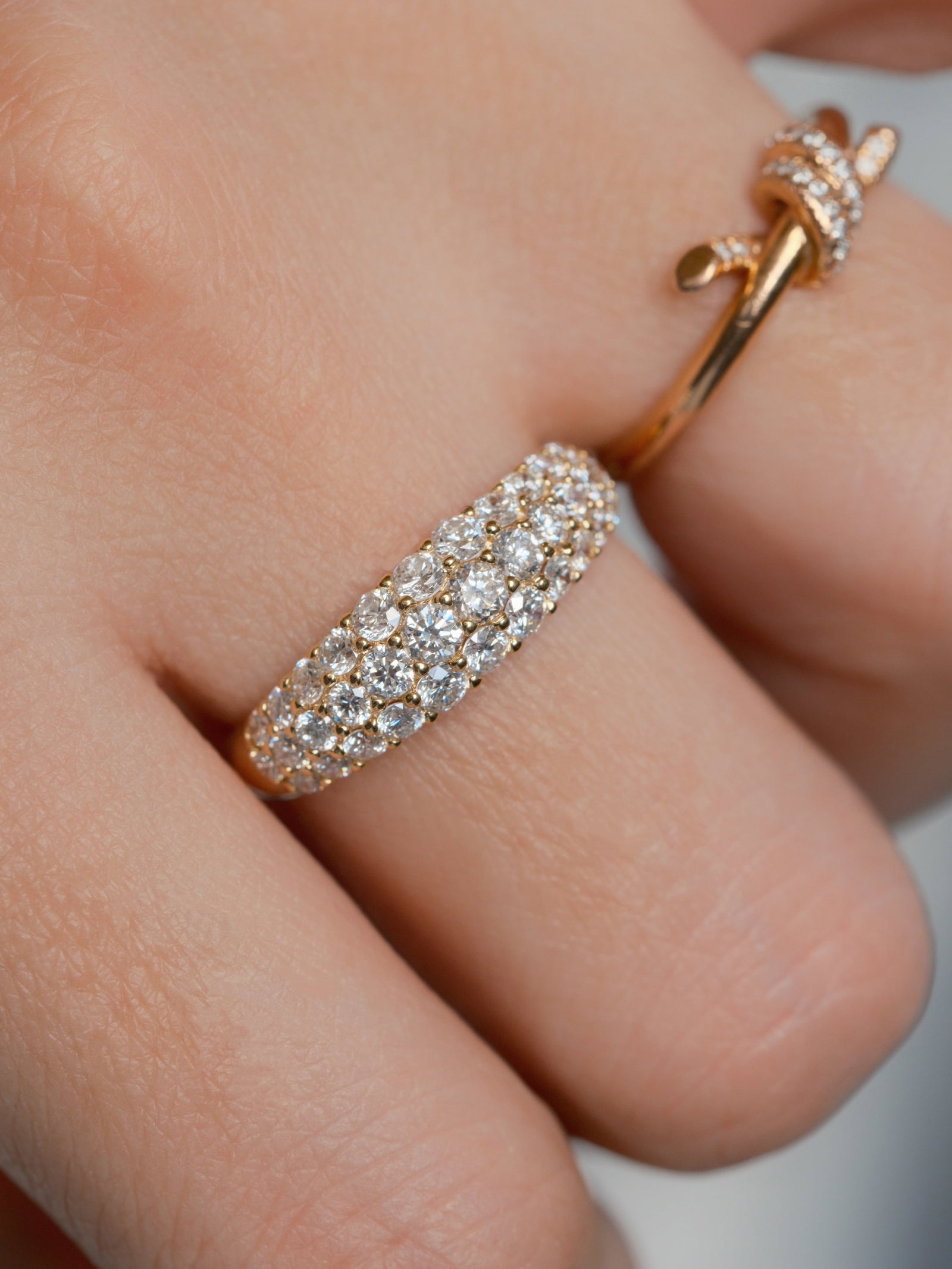 18K Gold Natural Cultivated Diamond Ring - 7