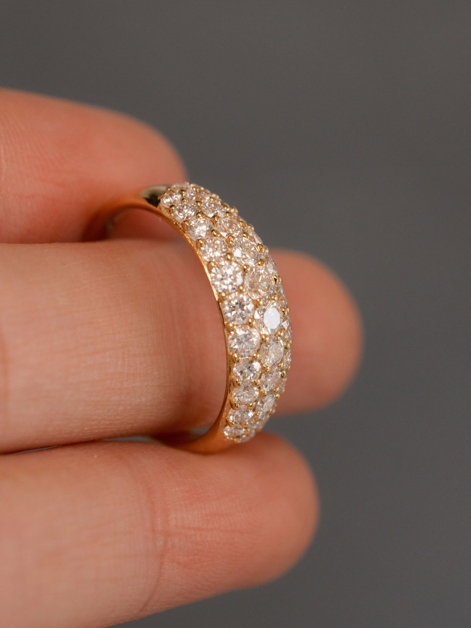 18K Gold Natural Cultivated Diamond Ring - 8