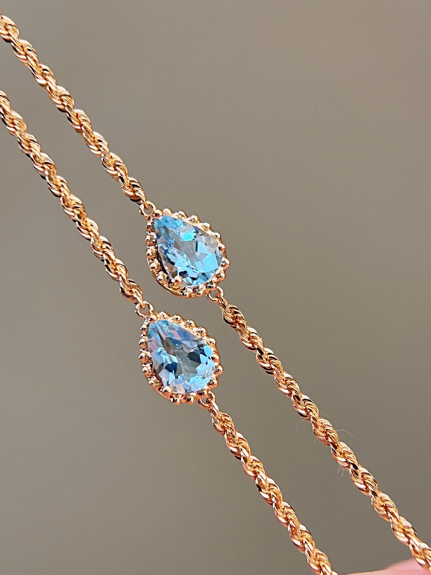 18K Natural Aquamarine Bracelet - 5