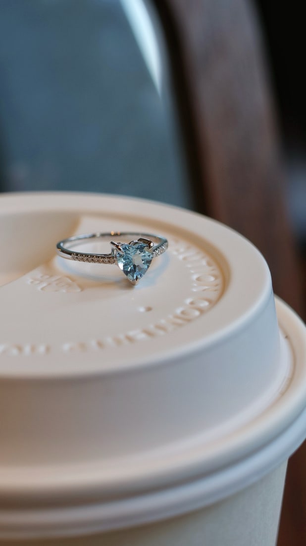 18K Natural Aquamarine Ring - 2