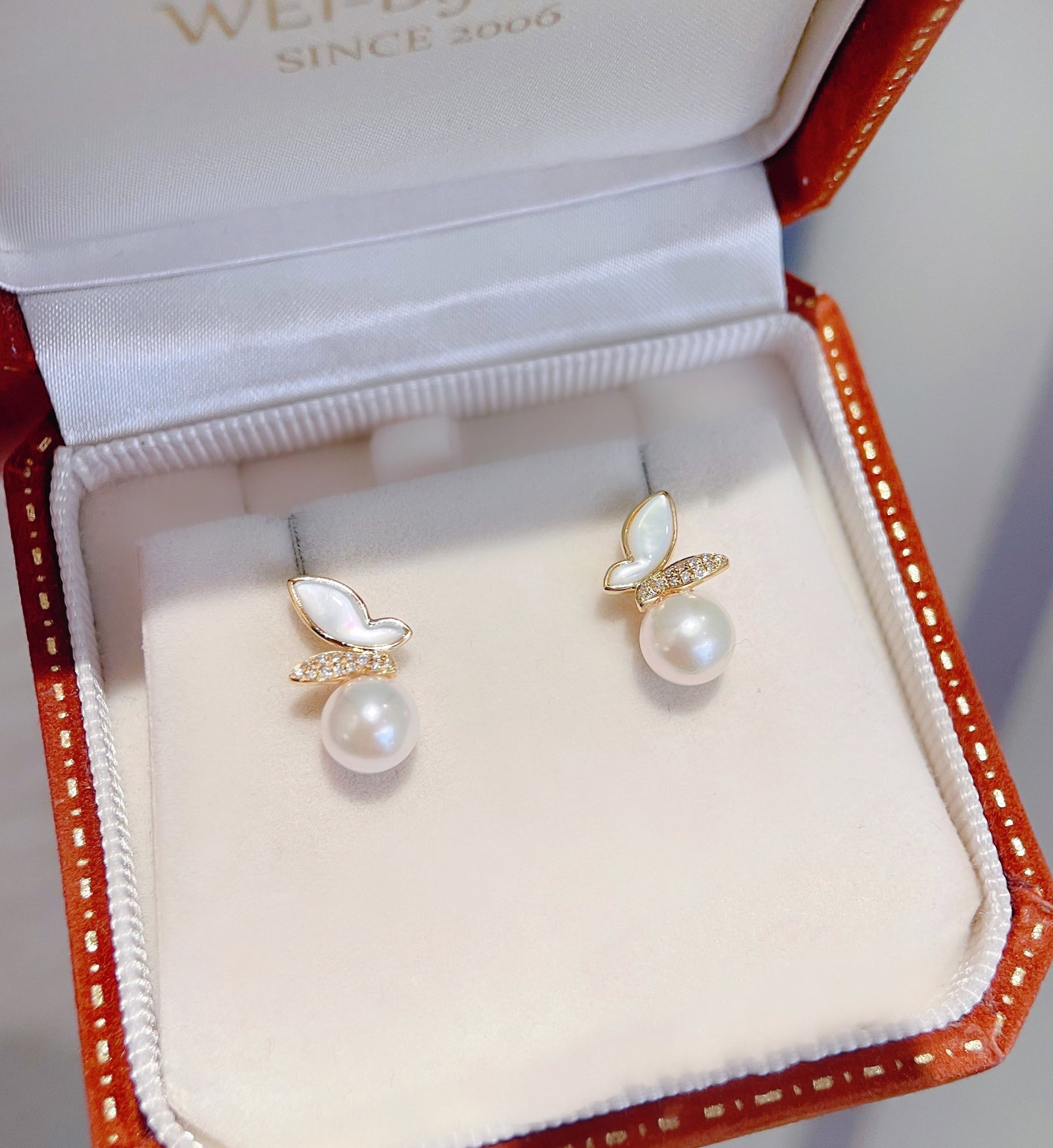 18K Gold Natural Akoya Sea Pearl Earrings - 4