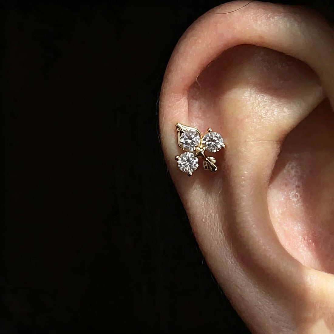 18K Gold Natural Cultivated Diamond Earrings - 5