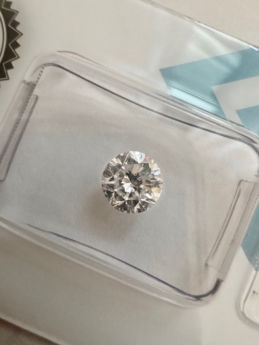 1 pcs Diamond (Natural) - 1.01 ct - Round - D (colourless) - VS2 - International Gemological (1 of 2)