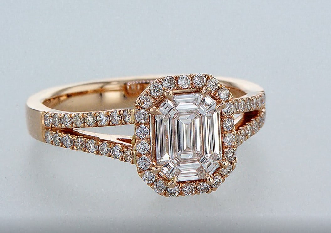 14 kt. Pink gold - Ring - 0.79 ct Diamond - Diamonds - 5