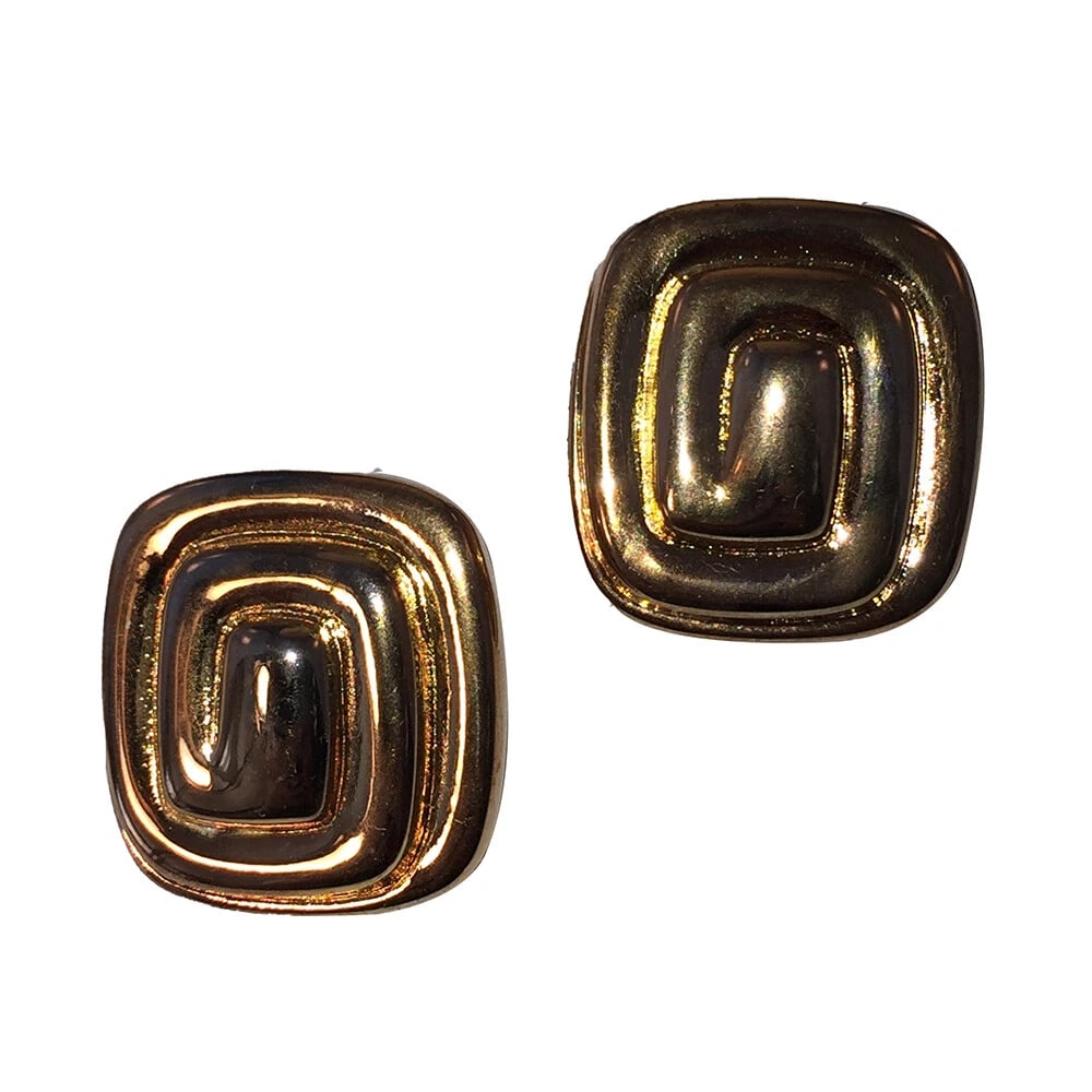 Givenchy Greek Aztec Key Pattern Clip On Earrings - 2