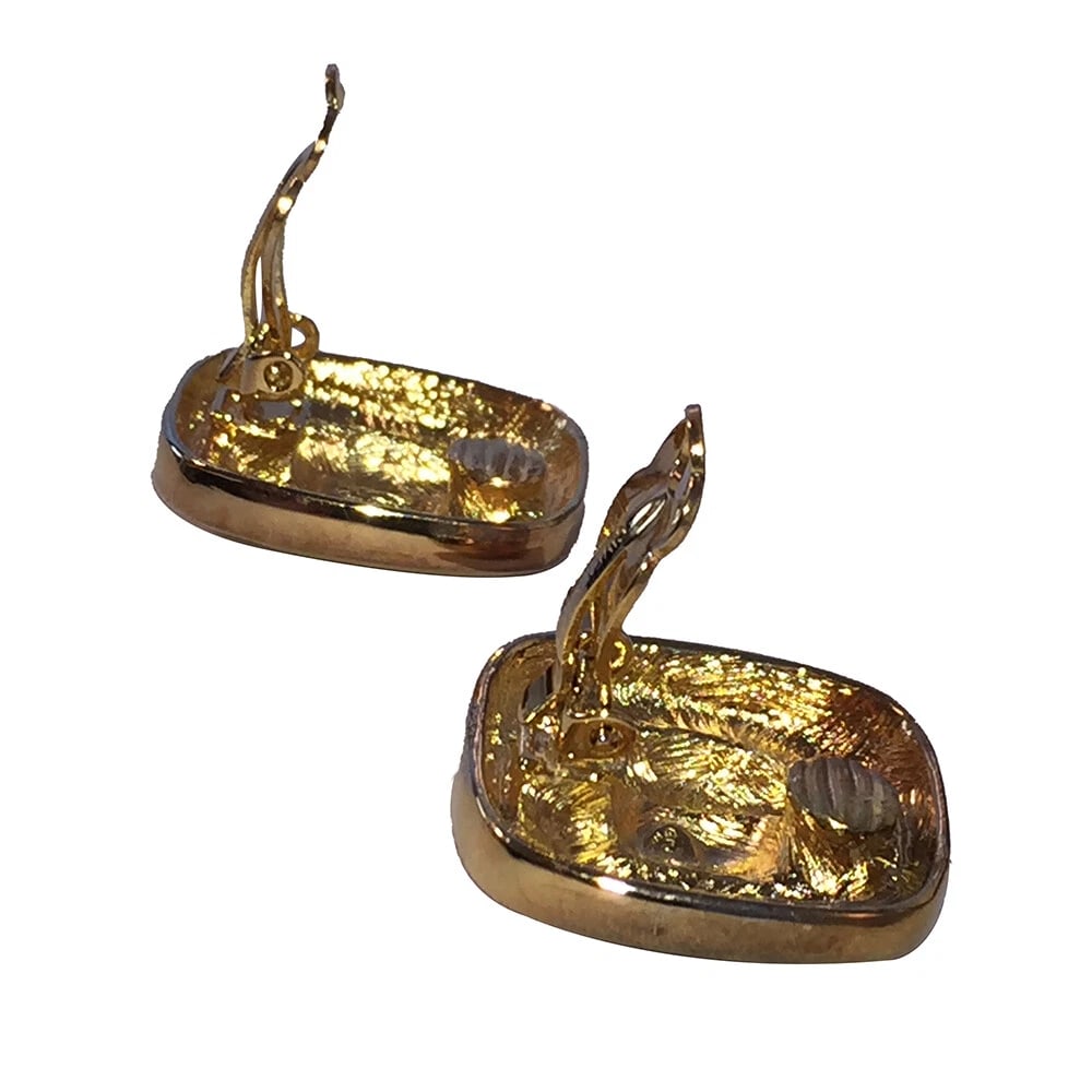 Givenchy Greek Aztec Key Pattern Clip On Earrings - 5
