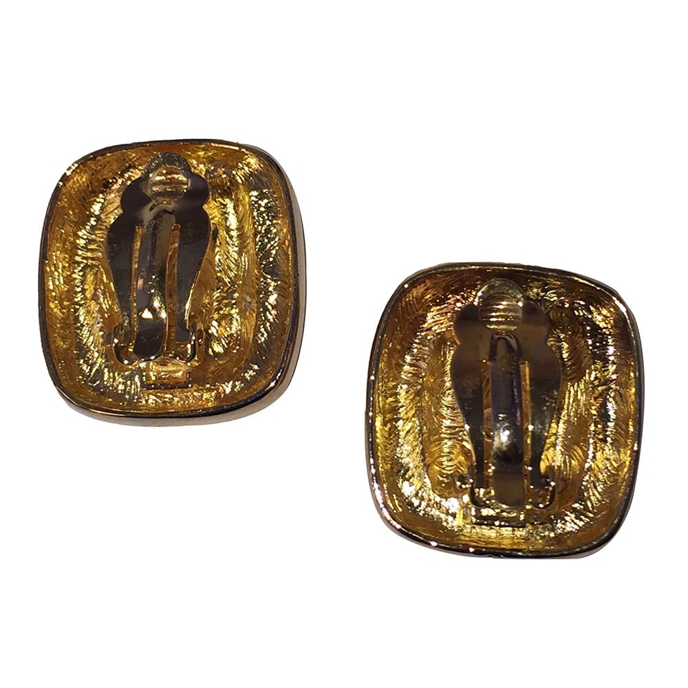 Givenchy Greek Aztec Key Pattern Clip On Earrings - 6
