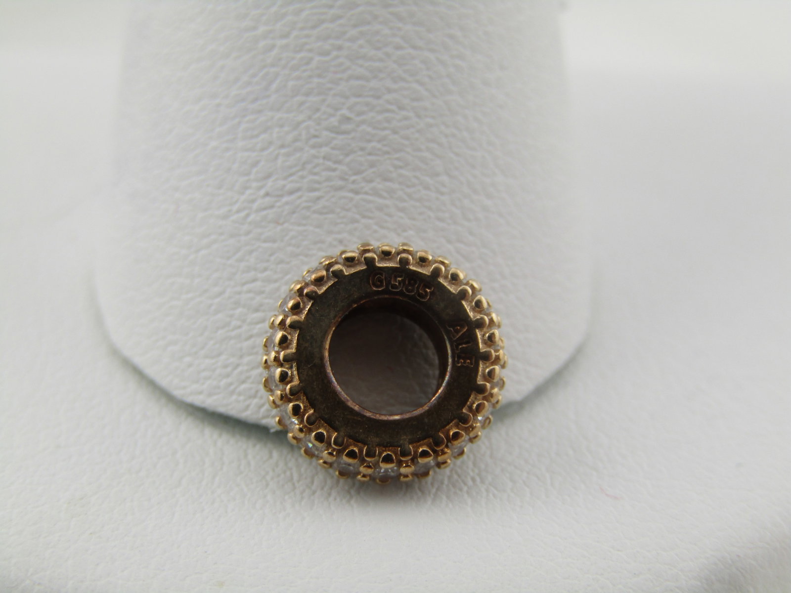 Pandora 14kt CZ Spacer Charm/Slide Pendant, Authentic - 2