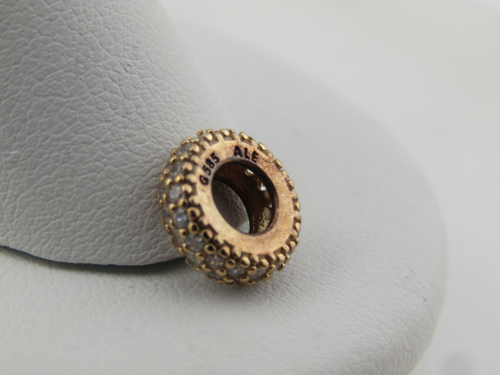 Pandora 14kt CZ Spacer Charm/Slide Pendant, Authentic - 3