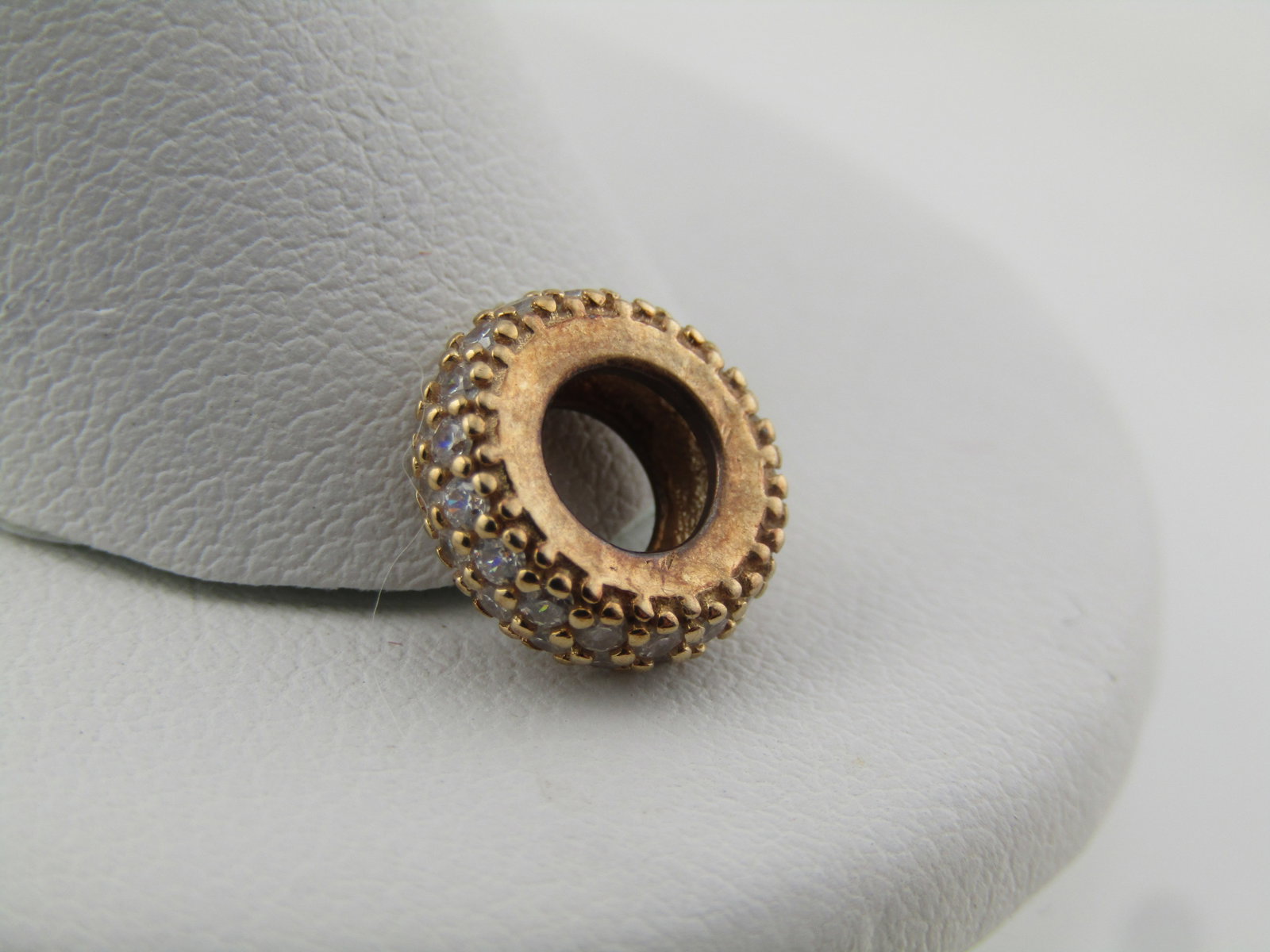 Pandora 14kt CZ Spacer Charm/Slide Pendant, Authentic - 4