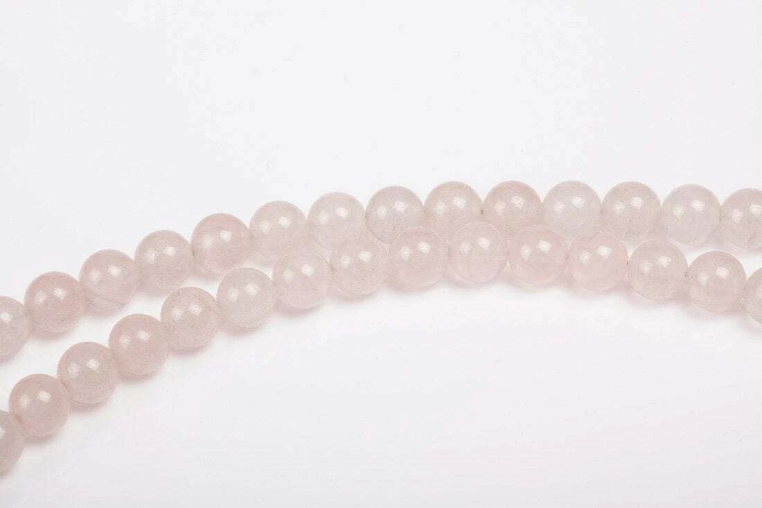 Sterling Silver Carved Rose Quartz Bead Flapper Necklace - 4