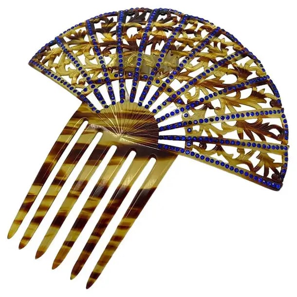 Faux Tortoise Shell Peineta w/Six Fork - 2