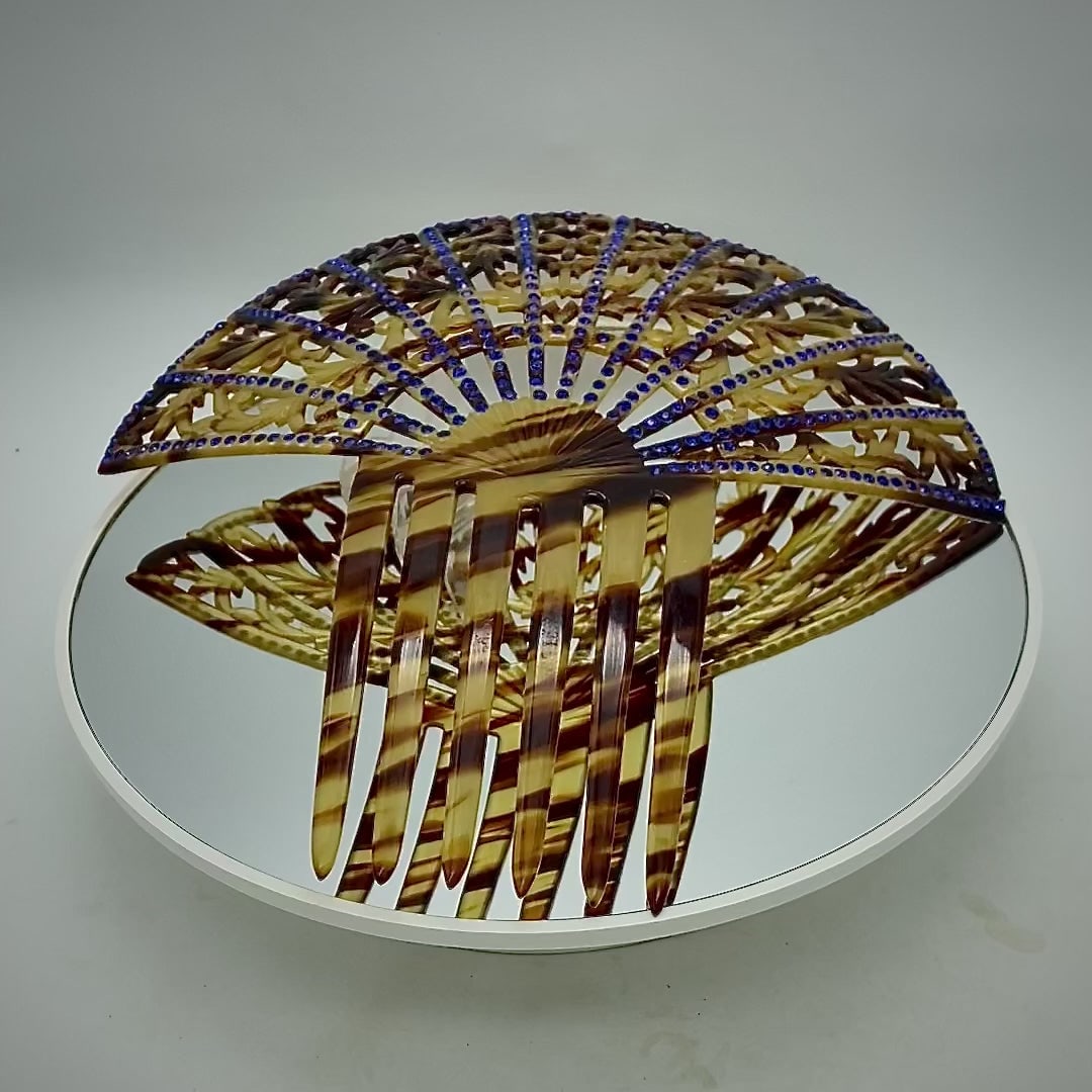 Faux Tortoise Shell Peineta w/Six Fork - 4