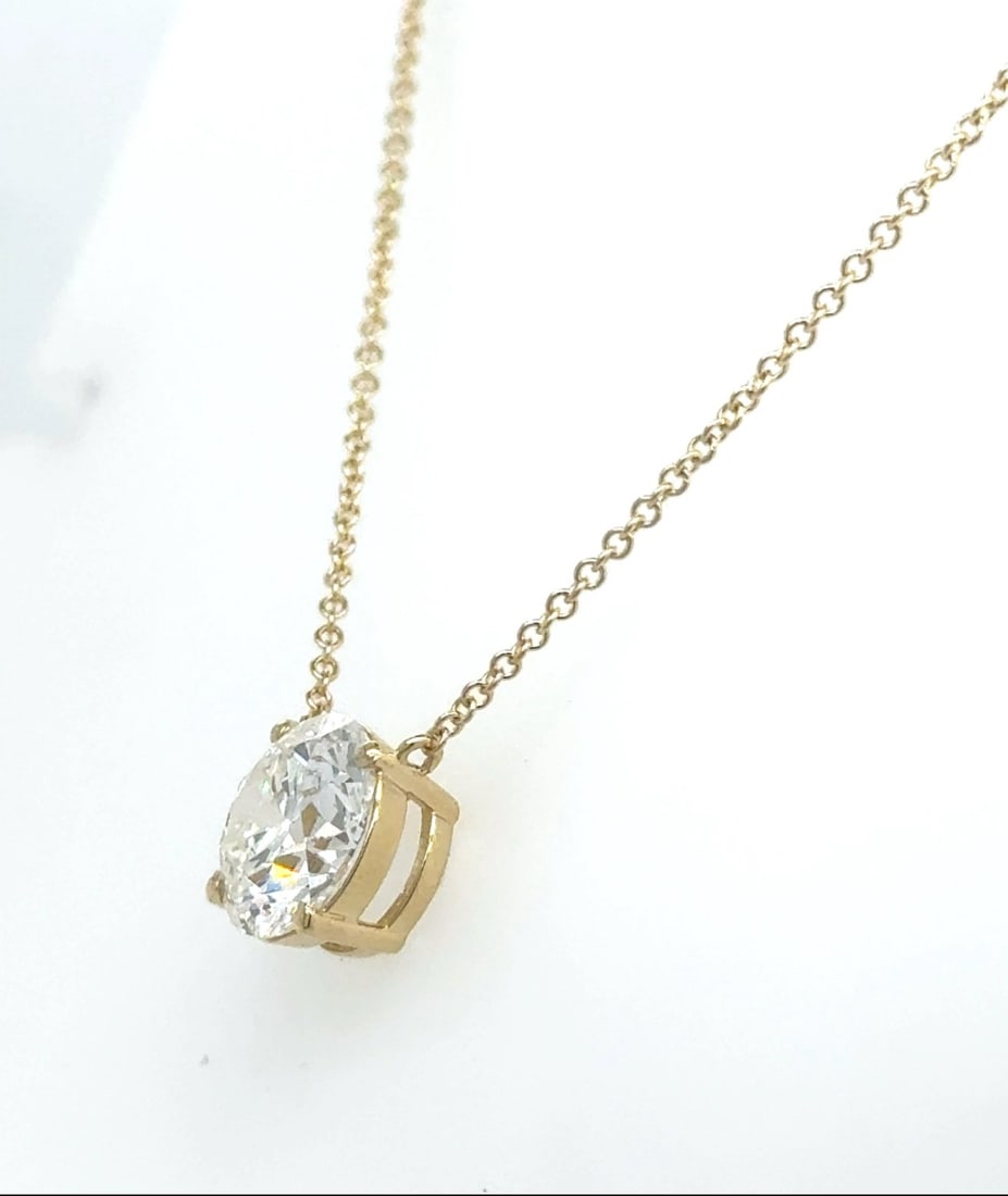 Pendant - 14 kt. Yellow gold - 1.50ct. tw. Diamond (Lab-grown) - Diamond - 1.50CT E Vs - 2