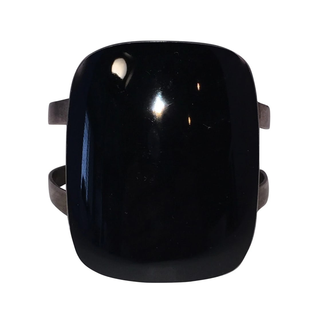 Massive Black Onyx Sterling Silver Statement Cuff Bracelet - 2