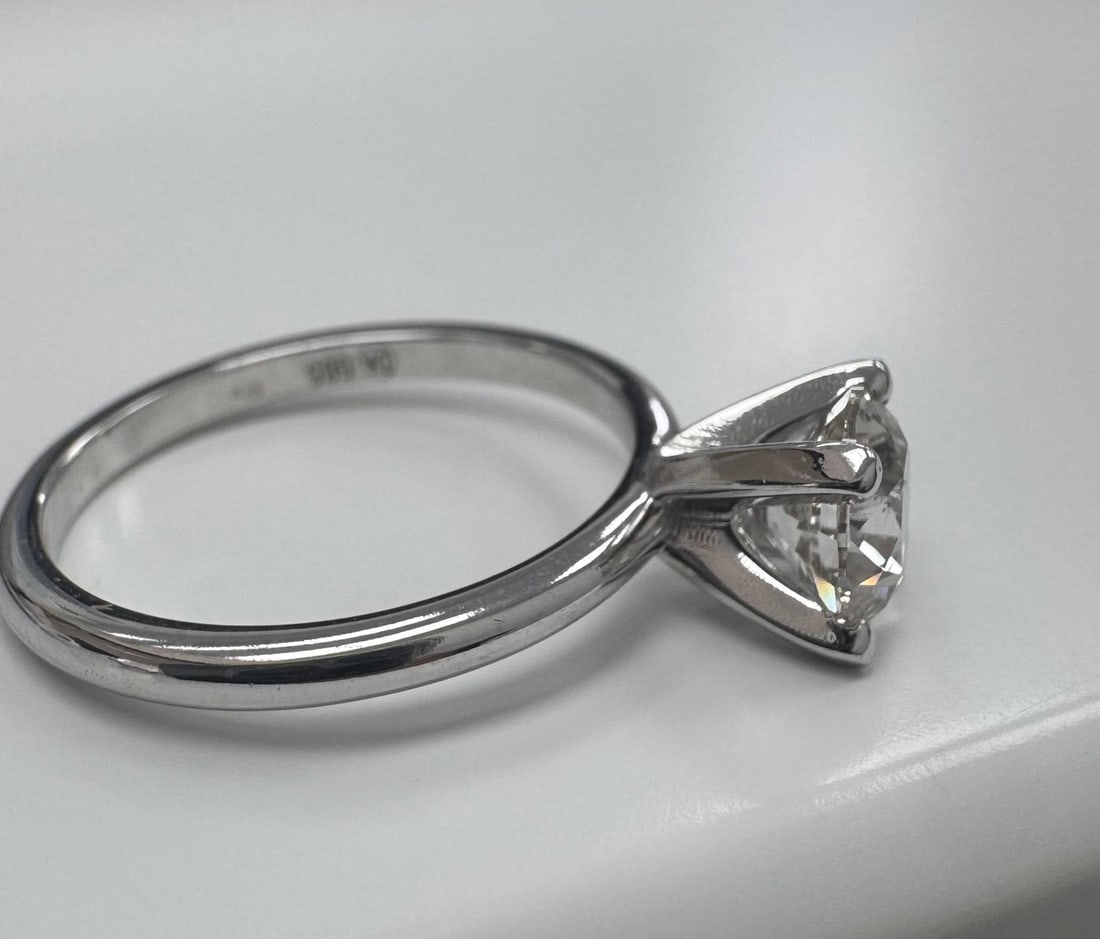 14 kt. White gold - Ring - 1.20 ct Diamond - Diamonds - 3