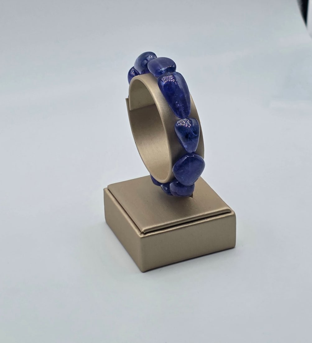 Bracelet natural tanzanite/gold 18 kt - 2