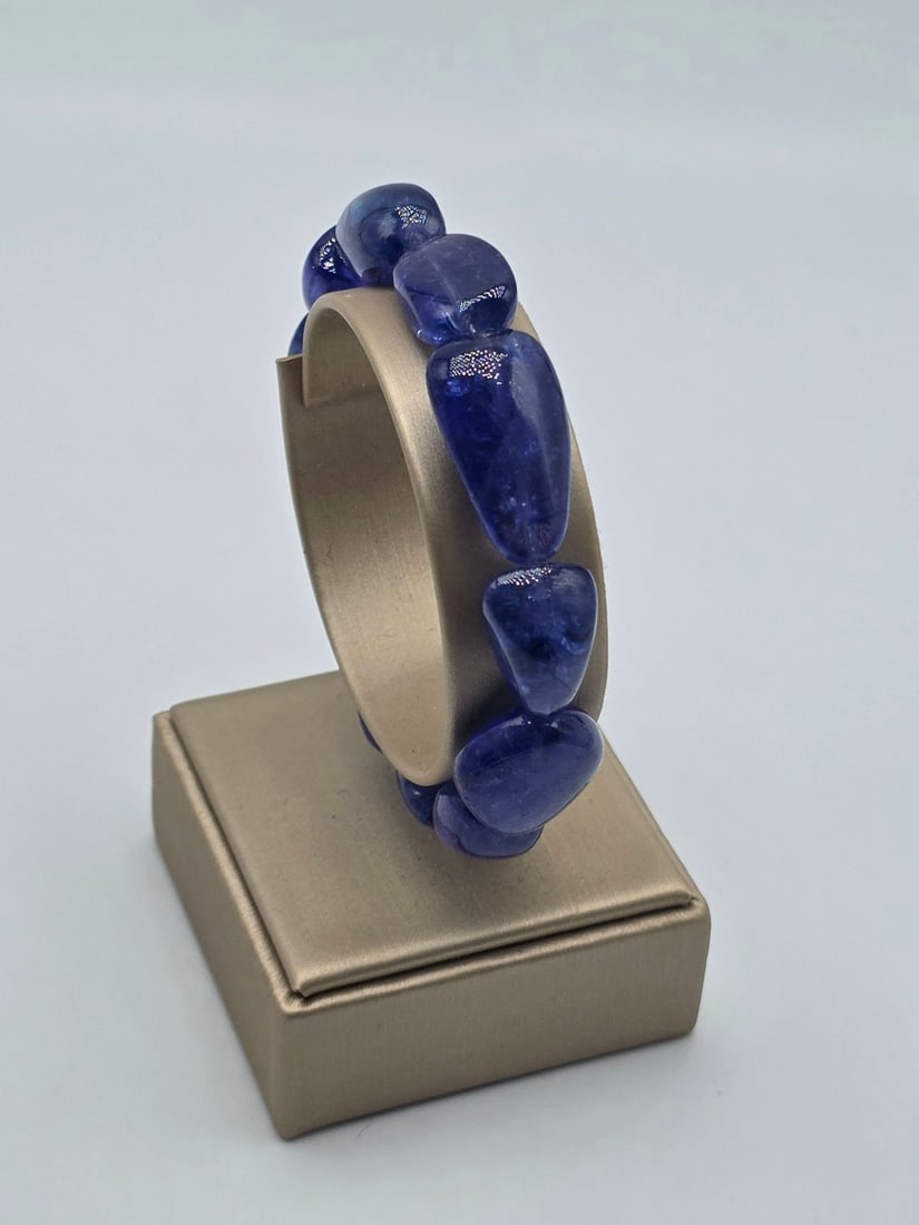 Bracelet natural tanzanite/gold 18 kt - 3