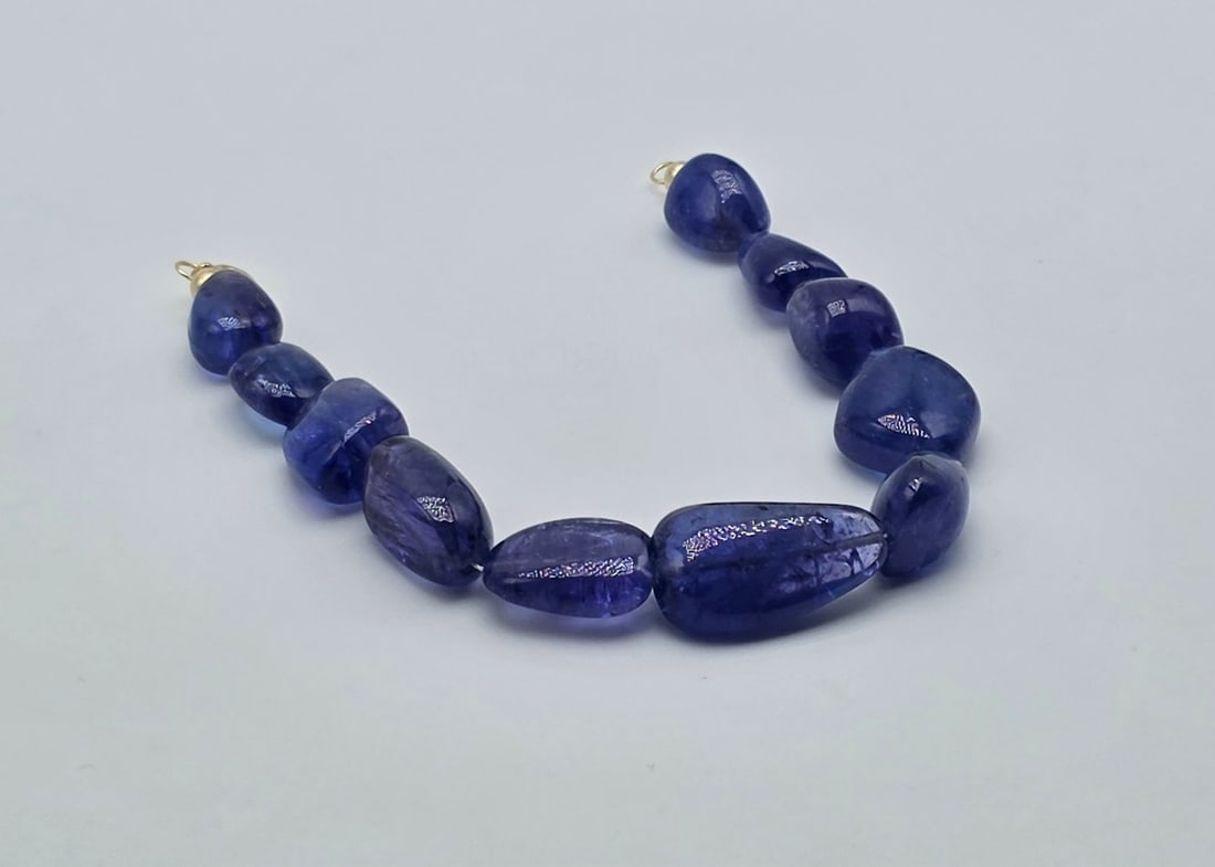 Bracelet natural tanzanite/gold 18 kt - 5