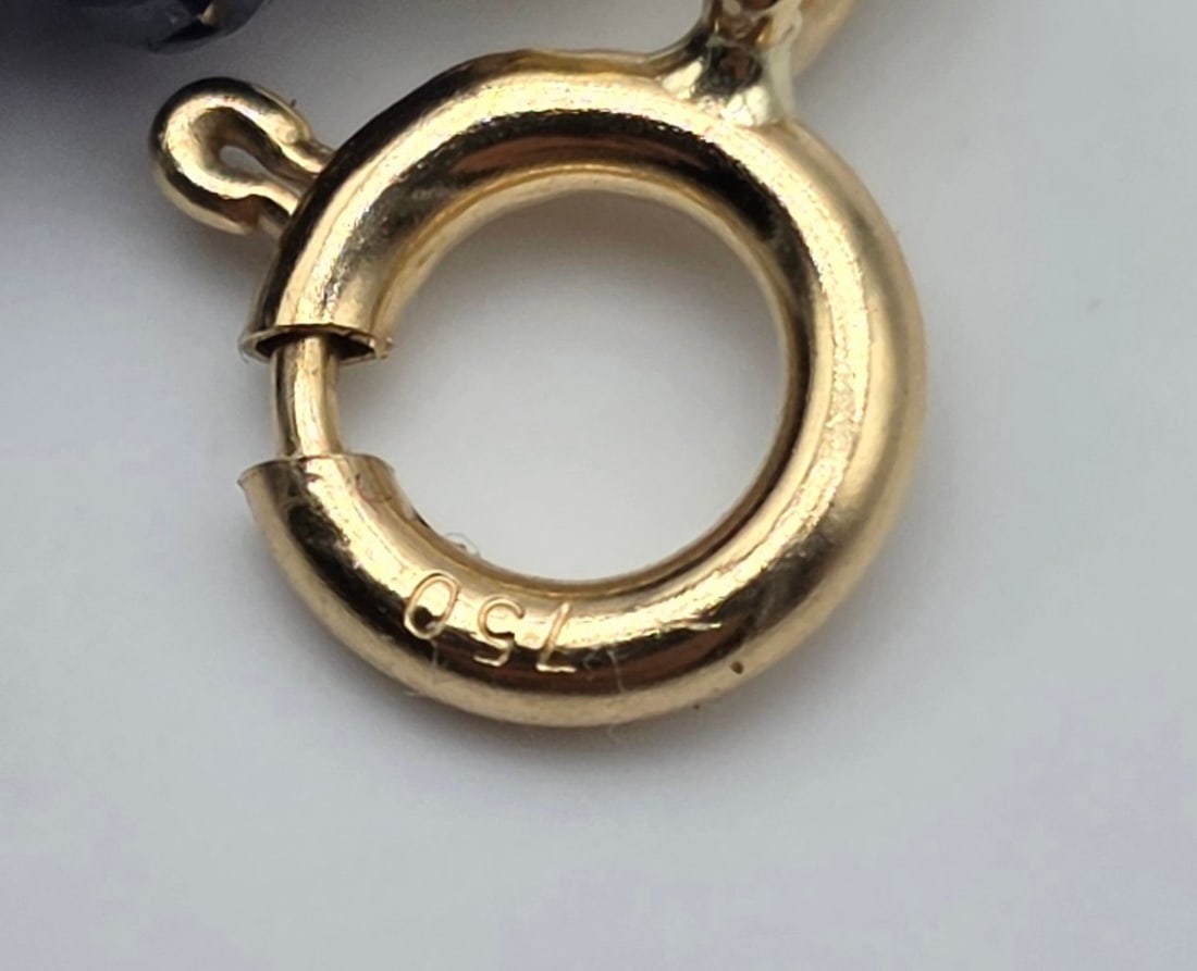 Faceted sapphire necklace, 6.5 to 15.5 mm, with 18kt (750) yellow gold clasp - 2