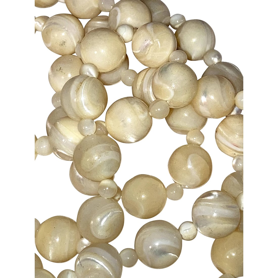 Mother of Pearl Shell Hand Cut Bead Necklace - 4