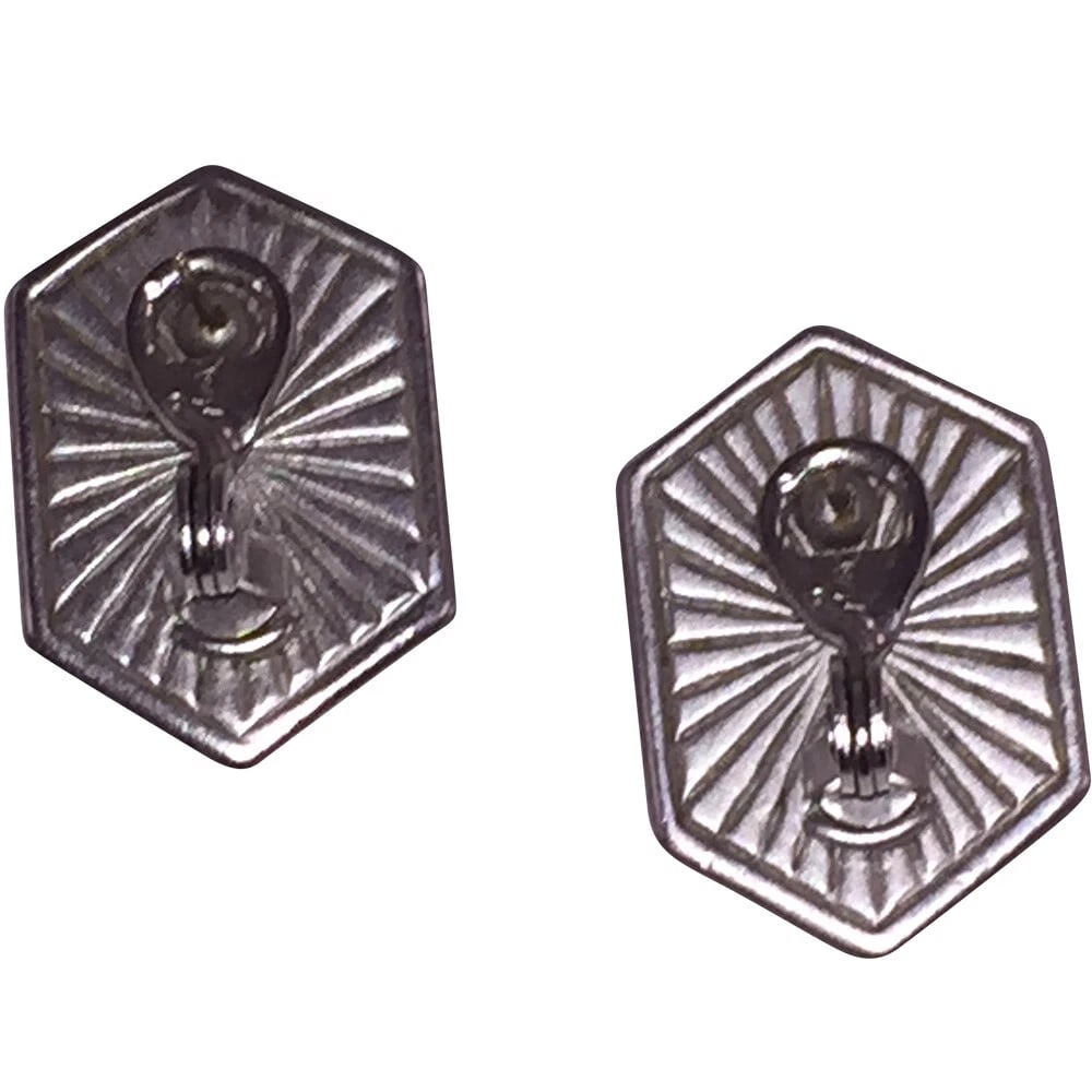 Yves Saint Laurent Silver Tone and Blue Enamel Earrings - 6