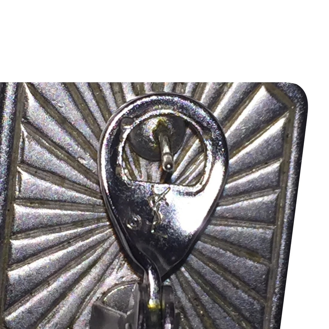 Yves Saint Laurent Silver Tone and Blue Enamel Earrings - 7