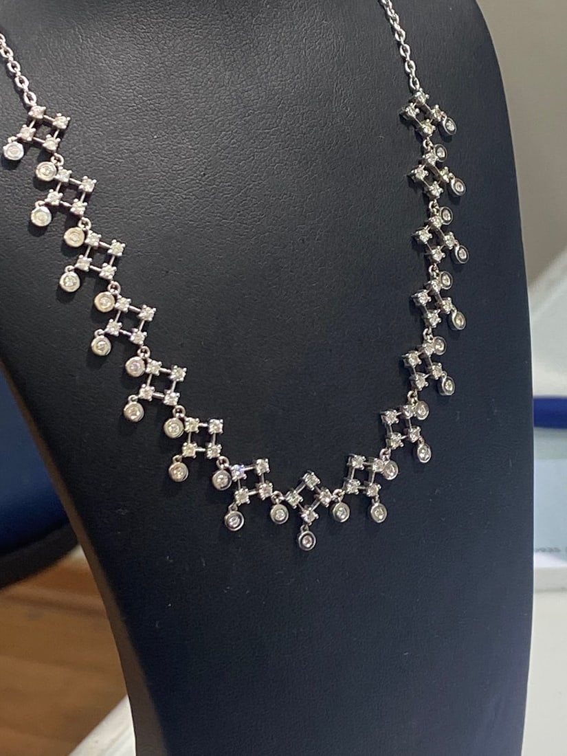 14 kt. White gold - Necklace with pendant - 2.45 ct Diamond - Diamonds - 3