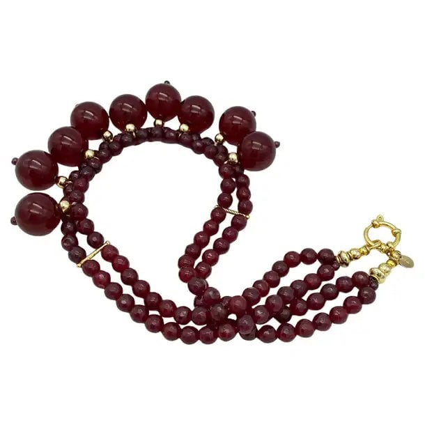 Cherry Bakelite and Gold Filled Necklace - 3