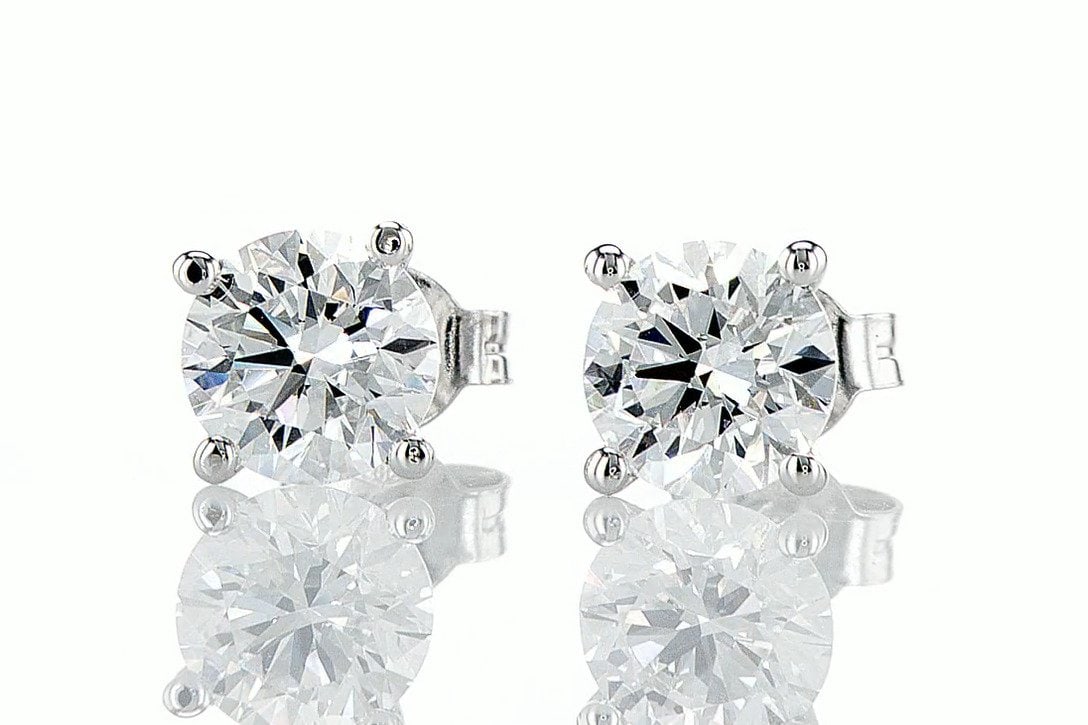 Earrings - 14 kt. White gold - 3.00ct. tw. Diamond (Lab-grown) - D-F VS1 3.00CT (1 of 2)
