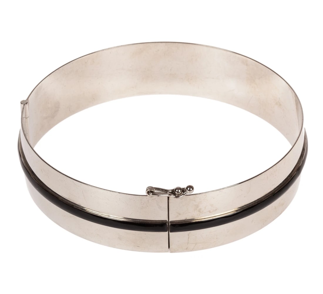 Missoni Runway Silver Tone and Black Enamel Choker - 3