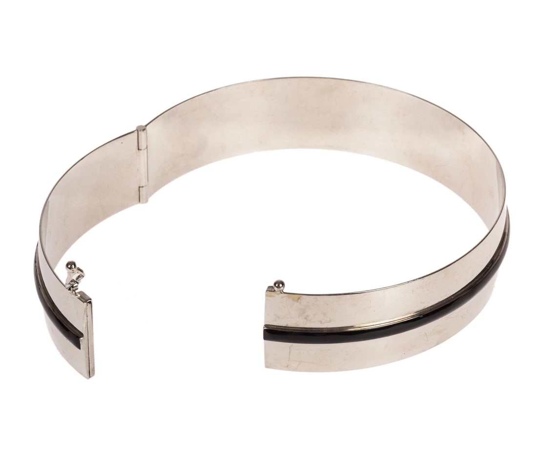 Missoni Runway Silver Tone and Black Enamel Choker - 4