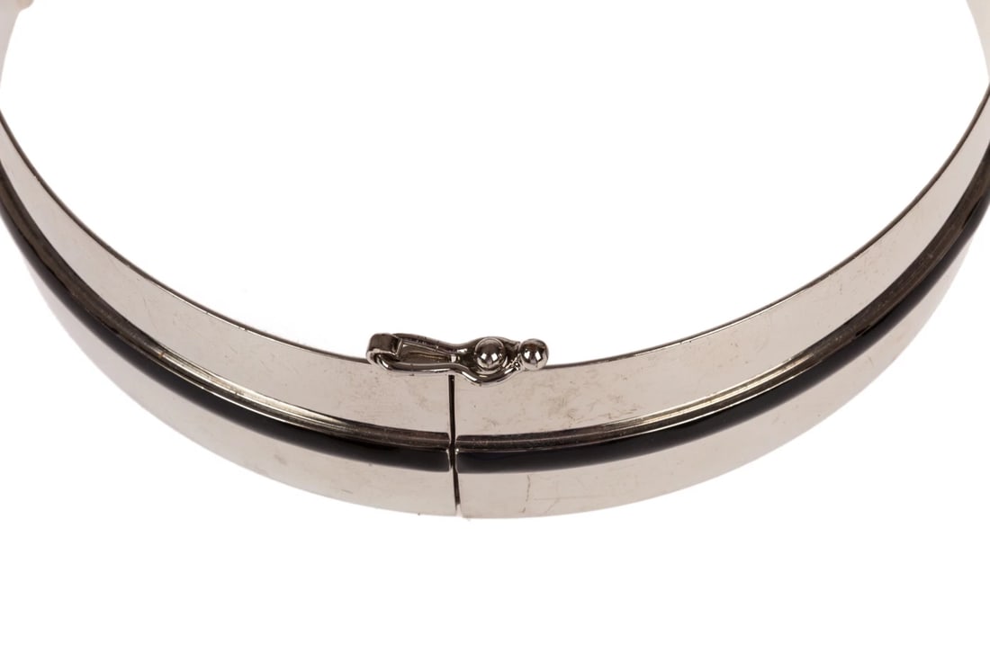 Missoni Runway Silver Tone and Black Enamel Choker - 5