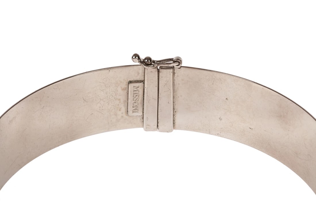 Missoni Runway Silver Tone and Black Enamel Choker - 6