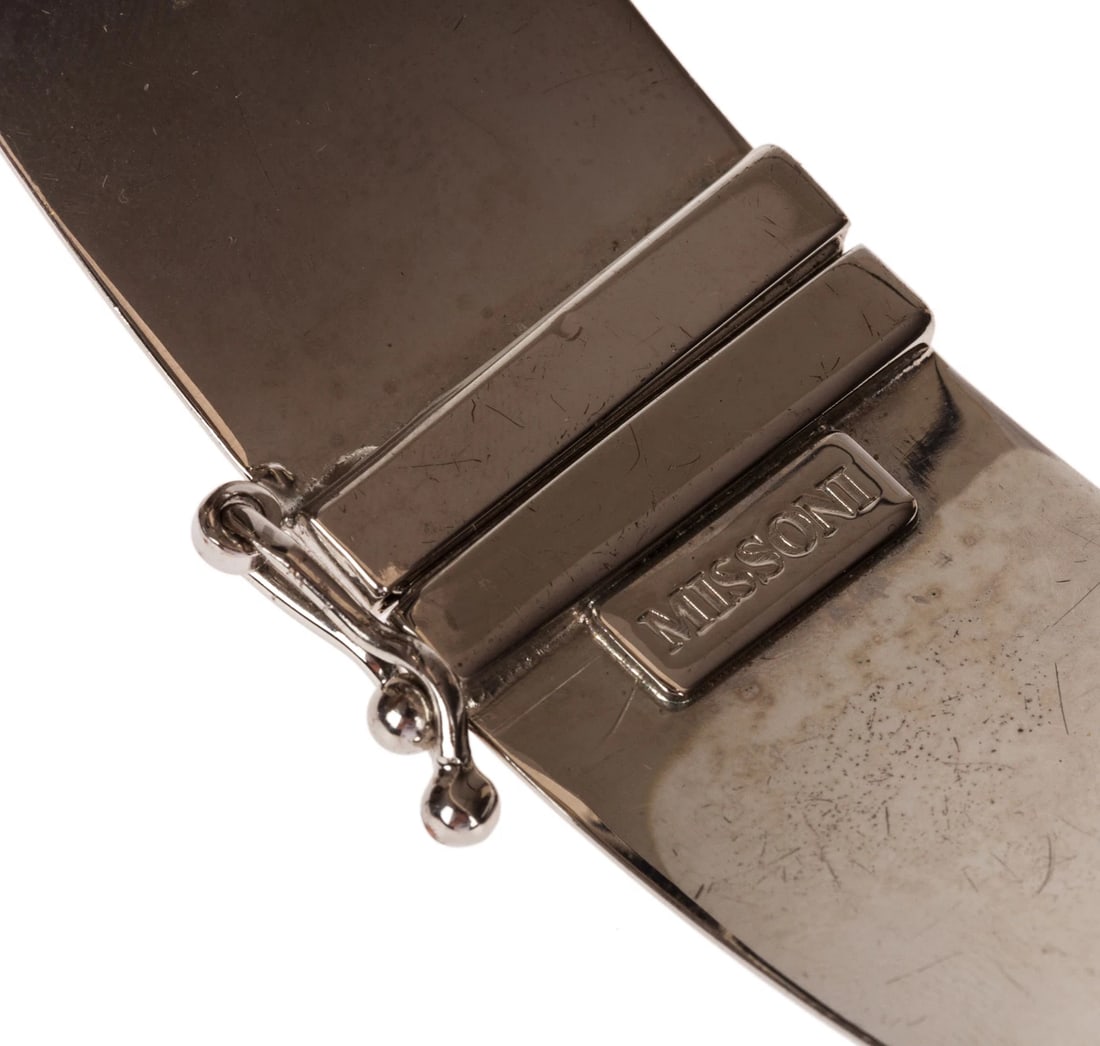 Missoni Runway Silver Tone and Black Enamel Choker - 7