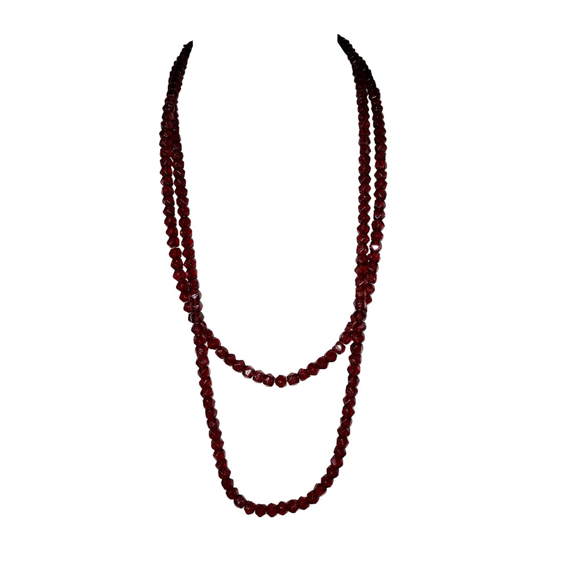 Art Deco Faceted Red Wine Glass Flapper Necklace (1 of 5)