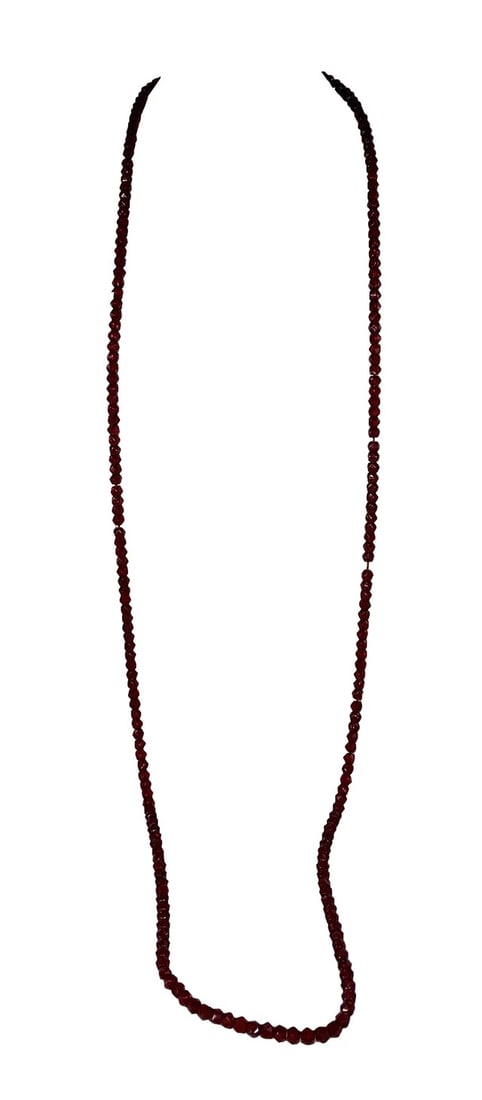 Art Deco Faceted Red Wine Glass Flapper Necklace - 3