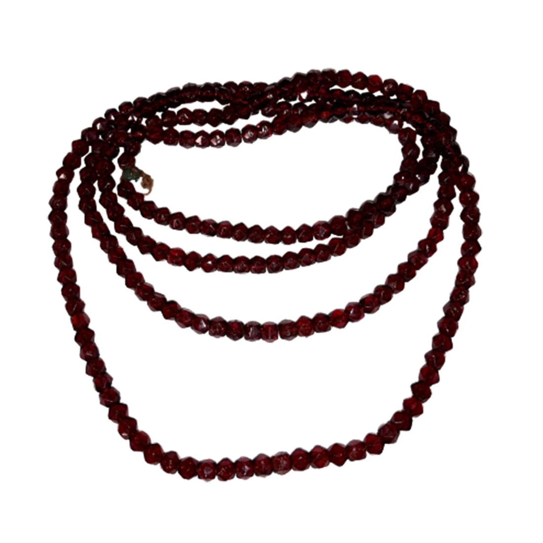 Art Deco Faceted Red Wine Glass Flapper Necklace - 4