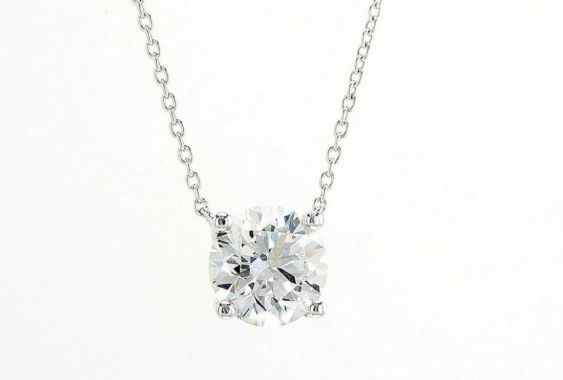 Pendant - 14 kt. White gold - 1.03ct. tw. Diamond (Lab-grown) - Diamond - 1.03CT E VVS: Title:Pendant - 14 kt. White gold - 1.03ct. tw. Diamond (Lab-grown) - Diamond - 1.03CT E VVS Description:Pendant - 14 kt. White gold - 1.03ct. tw. Diamond (Lab-grown) - Diamond - 1.03CT E VVS size