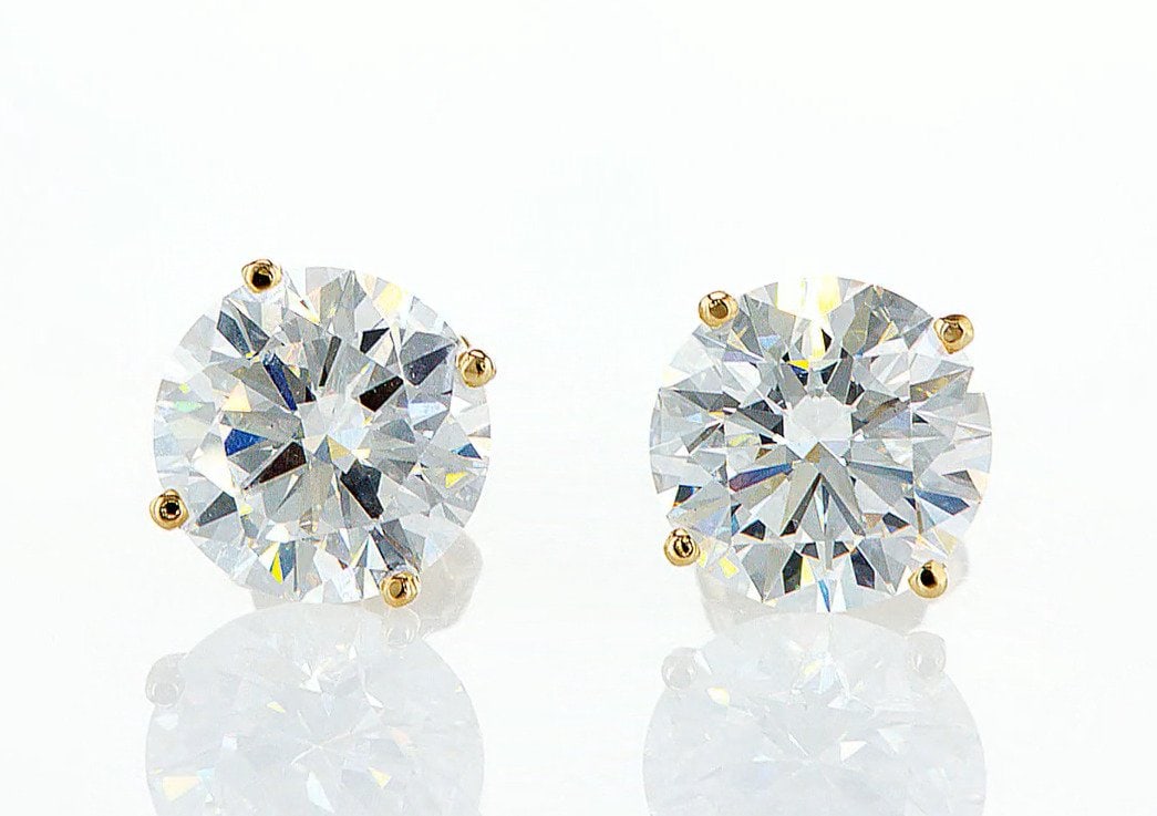 Earrings - 14 kt. Yellow gold - 3.05ct. tw. Diamond (Lab-grown) - E VVS2 3.05CT: Title:Earrings - 14 kt. Yellow gold - 3.05ct. tw. Diamond (Lab-grown) - E VVS2 3.05CT Description:Earrings - 14 kt. Yellow gold - 3.05ct. tw. Diamond (Lab-grown) - E VVS2 3.05CT Size:15.82MM Total wei
