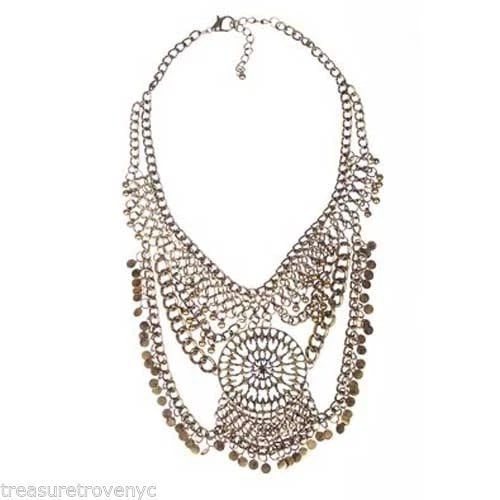 Treasure Trove NYC Goldtone Fringe Bib Necklace - 3
