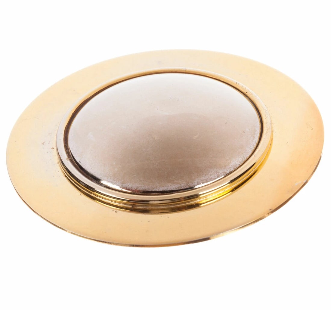Givenchy Two Tone Futuristic Circular Brooch - 3